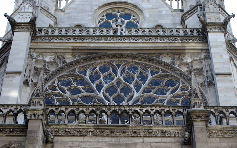 Rose window viewed from outside